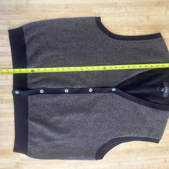 Tasso Ella Men’s Vintage Cashmere Vest XL Brown Tan Subtle Print Classic - Picture 6 of 6